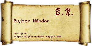 Bujtor Nándor névjegykártya